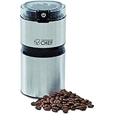Electric Coffee Grinder Spice Grinder - Stainless Steel Blades Grinder for Coffee Bean Seed Nut Spice Herb Pepper, Brushed St