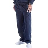 Mens Fleece Sweatpants Open Bottom Joggers Straight Leg Running Casual Loose Fit Athletic Pants with Pockets