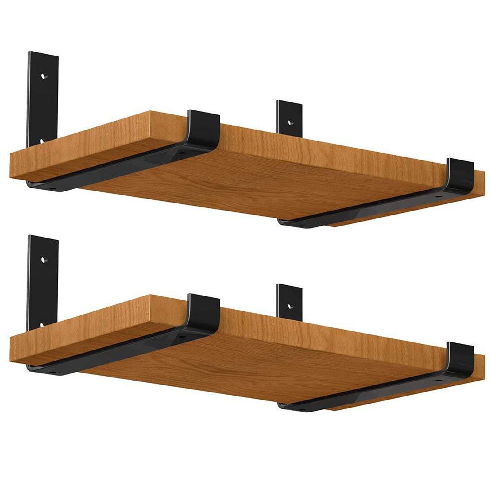 ToKinCen Black Shelf Bracket, 4PCS 6 Inch Heavy Duty Shelf Brackets Industrial Shelf Bracket L Shape Right Angle Corner Bracket for Wall Mounted Shelve with Matching Screw and Anchors