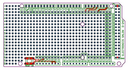 Electronics-Salon 10x Prototype PCB for Arduino Mega 2560 R3 Shield Board DIY