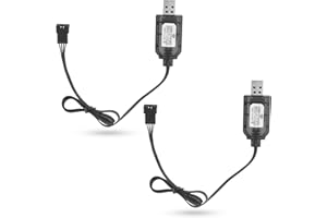 2pcs SM-4P USB Charger Cable Replacement, 7.4V Battery USB Charger for RC Car Boat Gel Blaster