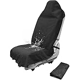 Gloserin Waterproof Sweating Car Seat Cover for Post Gym Workout, Running, Swimming, Beach and Hiking, Universal Fit Non-Slip Towel Bucket Seat Protector for Cars SUV Trucks, Machine Washable (Black)