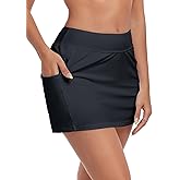 Ocean Blues Women's High Waisted Swim Skirt Tummy Control Skirted Swimsuit Bottom with Mesh Liner