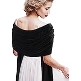 Geyoga Women Single-sided Velvet Scarfs Shawls and Wraps for Evening Dresses Wedding Bridal Scarves Formal Cover up
