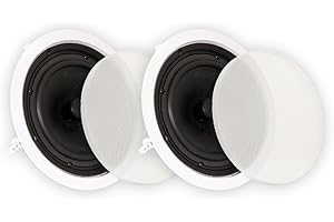 THEATER SOLUTIONS BY GOLDWOOD Theater Solutions TS80C in Ceiling 8" Speakers Surround Sound Home Theater Pair, White