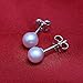 18K Gold or Sterling Silver Akoya Round White Seawater Cultured Pearl Stud Earrings