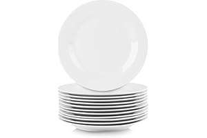 10 Strawberry Street 10.5" Catering Round Dinner Plate, Set of 12 , White