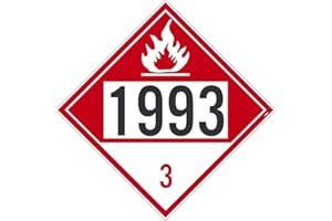 NMC DL400R Placard, Flammable 1993 3, 10.75X10.75, Rigid Plastic