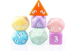 Poludie DND Dice Set -D&D Polyhedral Dice (7 Pcs) with Gift Leather Dice Bag for Dungeons and Dragons Role Playing Dice Games RPGs(7Pcs-Macaron)