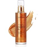 Liyalan Shimmer Body Oil Bronze Gold 5 Color Bronze 3.38 Fl Oz Face Glow Pearl Highlighter Illuminator body Makeup Shine Glit