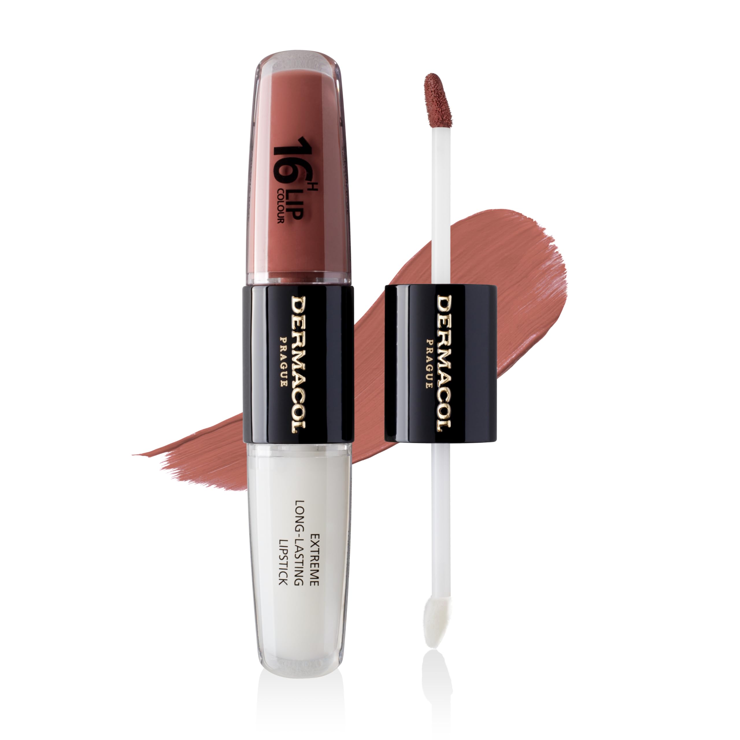 NEW Dermacol - 16-Hour Lip Colour, Highly Pigmented Glossy Lip Stain, Two-Phase Lip Plumper Gloss, Kissproof Lip Makeup Products with Matte and Glitter Finish, n.31