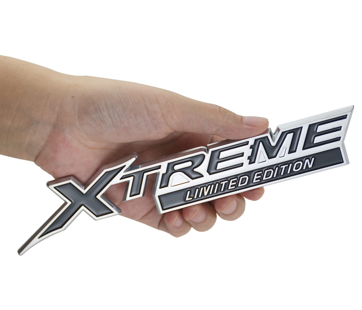 Photo 1 of 1PCS Xtreme Emblem Fender Side Rear Limited Edition 3D Badge Nameplate Sticker Decal Replacement for Xtreme Car Trucks (Chrome Black), (X1AQA-16)