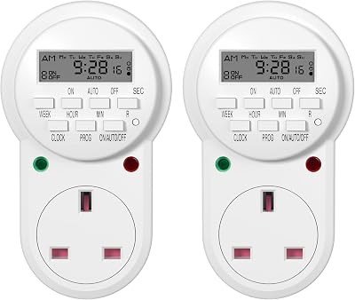 HBN Digital Programmable Plug-in Timer Socket 24/7 9 On/Off Programs 13A 3120W