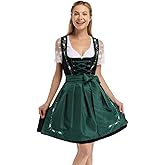 GloryStar Women's German Dirndl Beer Dress 3 Pieces Costumes for Bavarian Oktoberfest Carnival Festival