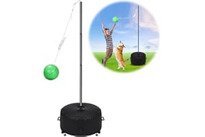 GADFISH Heavy Duty Tetherball Set with Ball & Rope, Adjustable Height Tether Ball Poles, Upgraded Stand Base, Family Fun Acti