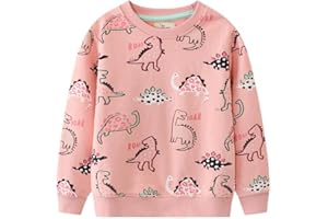 SUZEL Toddler Girl's Boy's Cotton Crewneck Sweatshirt Long Sleeve Casual Pullover Shirts