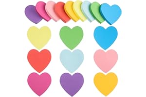 FOBSME 900 Sheets Heart Sticky Notes 3x3 Inch Multicolor Heart Shaped Sticky Memo Pads Cute Self-Stick Sticky Notepads Removable Easy to Post for Home Office School Business Personal Use,9 Colors