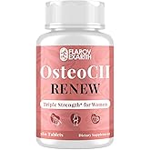 Joint Supplements for Women OsteoCII Renew Triple Strength – Advanced Joint, Bone & Skin Formula – Collagen, Glucosamine, Chondroitin, Calcium, MK-7, Vitamin D3, Hyaluronic Acid, 180 Tablets