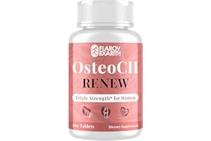 FLAROVEXARITH Joint Supplements for Women OsteoCII Renew Triple Strength – Advanced Joint, Bone & Skin Formula – Collagen, Glucosamine, Chondroitin, Calcium, MK-7, Vitamin D3, Hyaluronic Acid, 180 Tablets