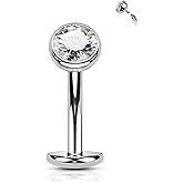 COCHARM G23 Solid Titanium Belly Button Rings Floating Belly Navel Rings 14G Internally Threaded Belly Piercing Jewelry Hypoallergenic