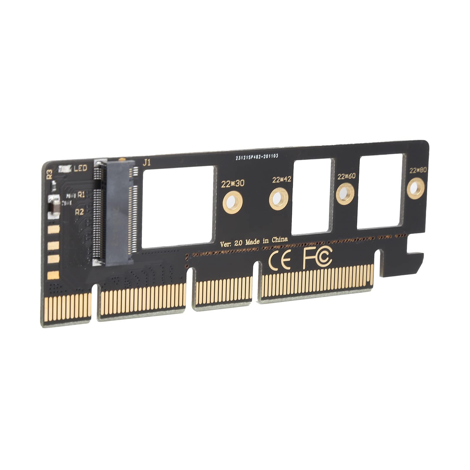NVME M.2 SSD M Key to PCI-e 3.0 X4 X8 X16 Host Controller Expansion Card, Compatible with Windows 8/10 / for Linux, for Solid State Drives with Various Pcie Protocols