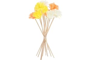 Didiseaon 12pcs Flowers Essential Oils Rattan Diffuser Reeds Rattan Reed Diffuser Sticks Flowers Oil Refill Stick Inis