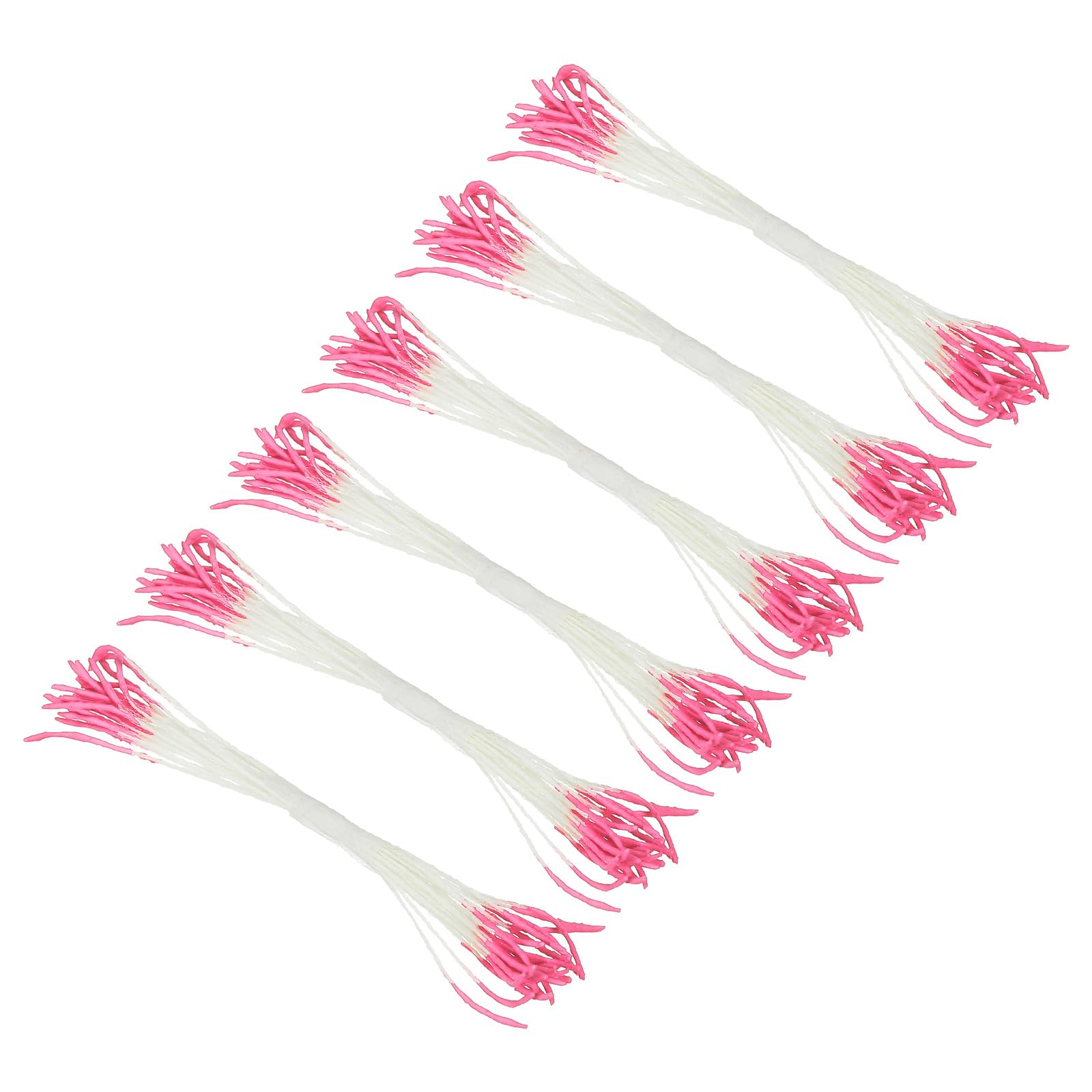 PATIKIL 10mm Double Heads Flower Stamen, 150 Pcs Artificial Flower Stamen Pistil Matt Pearl Floral Stamen for DIY Christmas Card Wedding Decoration, Rose Red