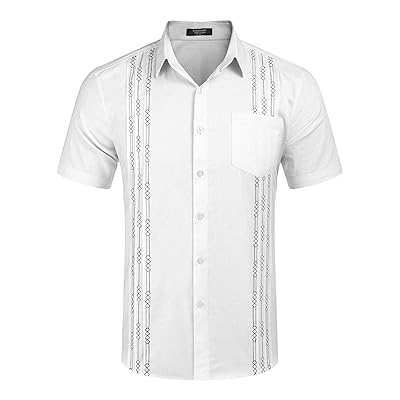 Buy Coofandy Men S Short Sleeve Linen Shirt Cuban Beach Tops Pocket Guayabera Shirts Online In Kazakhstan B094vmkgl4