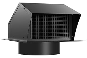 Roof Vent Cap 10 Inch Removable Rooftop Black Exhaust Iron Vent Cap with Damper for Ventilation System
