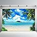 Avezano 7x5ft Summer Beach Backdrops for Photography Blue Sea and Sky Background Palm Trees Photo Backdrop for Photo Booth