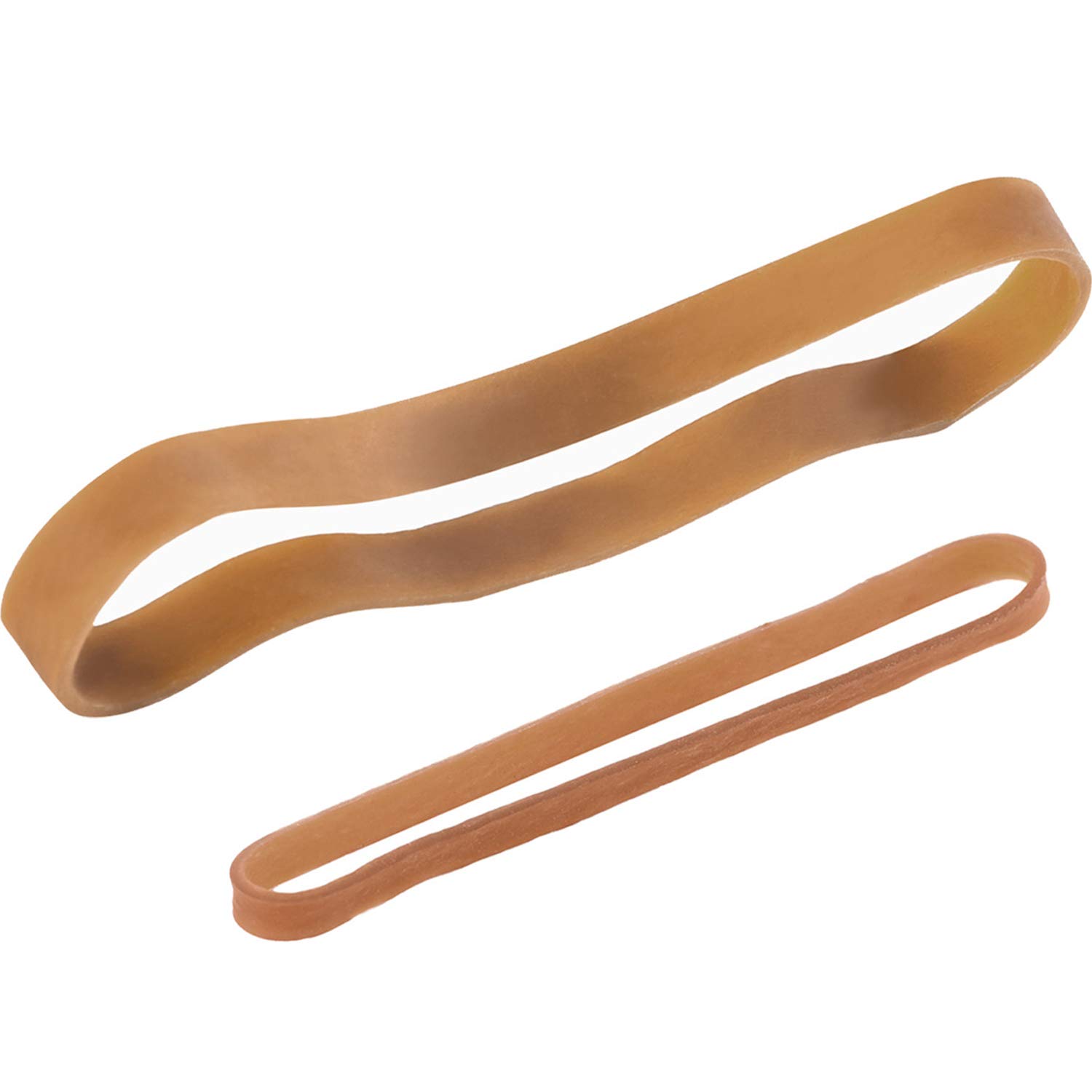 TecUnite 30pcs Rubber Bands Set, 2 Sizes Elastic Bands for Office Supplies, Dark Yellow, 100x5mm(20), 160x10mm(10)