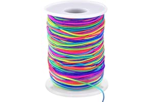 LUSTEMBER Elastic String for Bracelets, 1mm x 330 Feet Sturdy Rainbow Elastic Cord for Jewelry Making, Necklaces, Beading and Crafts