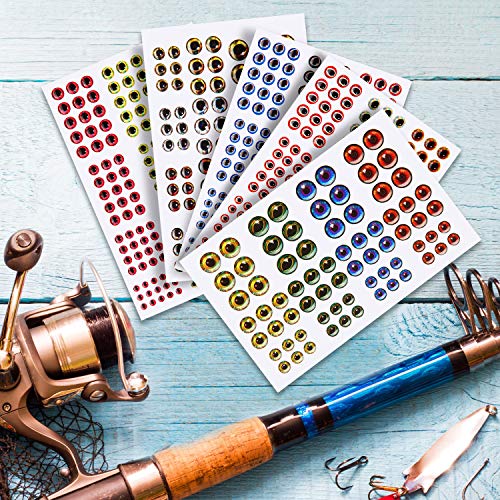 Gejoy 1242 Stück 3D 4D Angelaugen Oval Angelköder Augen Realistisches Angelauge für die Herstellung von Angelködern… – Bild 7