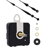 High Torque Clock Movement Kit, Extended Shaft for 24" to 28" Wall Clocks | Quartz Ticking Motor (Non-Silent) with 12-Inch Black Hands, No Second Hand, Replacement &amp; DIY Repair Parts, Battery Powered