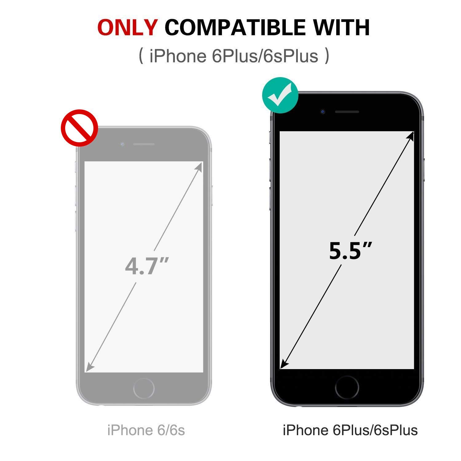 iPhone 6S Plus Case, LoHi iPhone 6 Plus Case Hybrid Impact 3 Color Shockproof Rugged Case Soft TPU & Hard PC Bumper [Extra Front Raised Lip] Anti-slip Cover for Apple iphone 6s Plus 5.5 Inch - Red