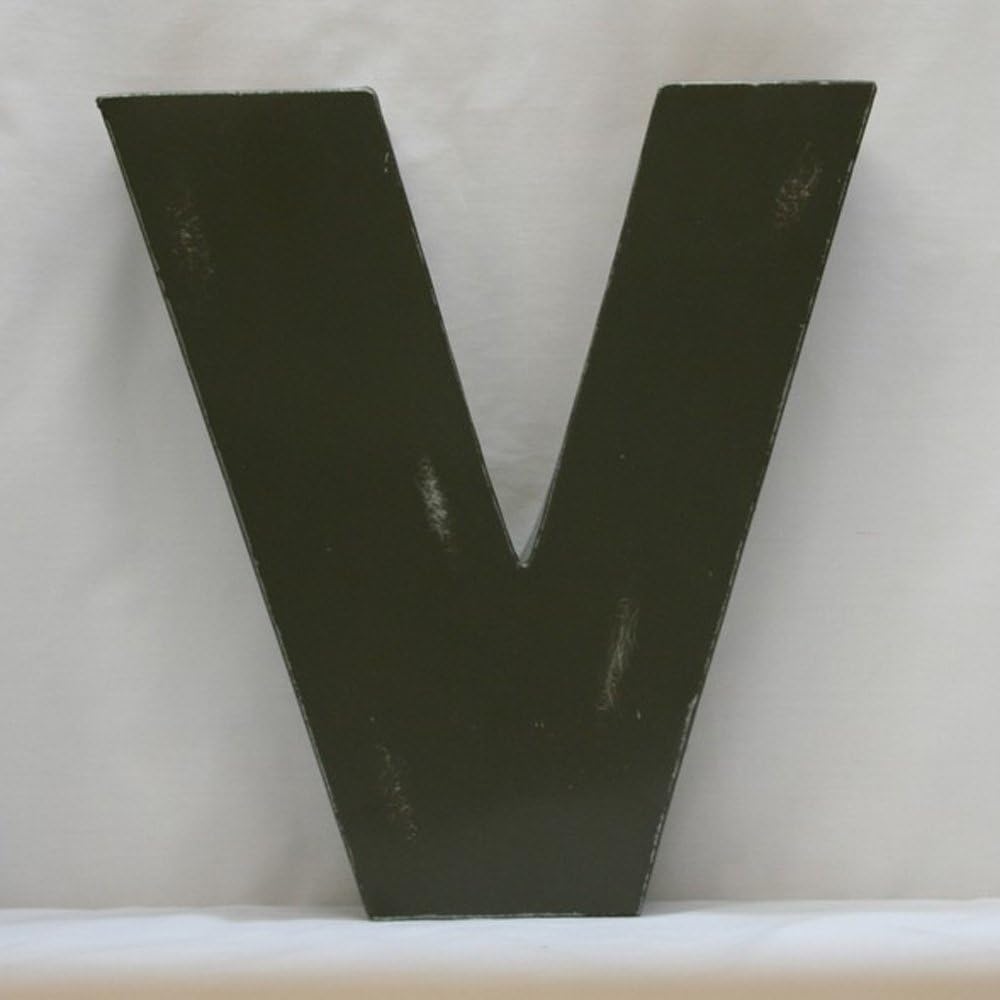 Metal Graphite Block Letter V