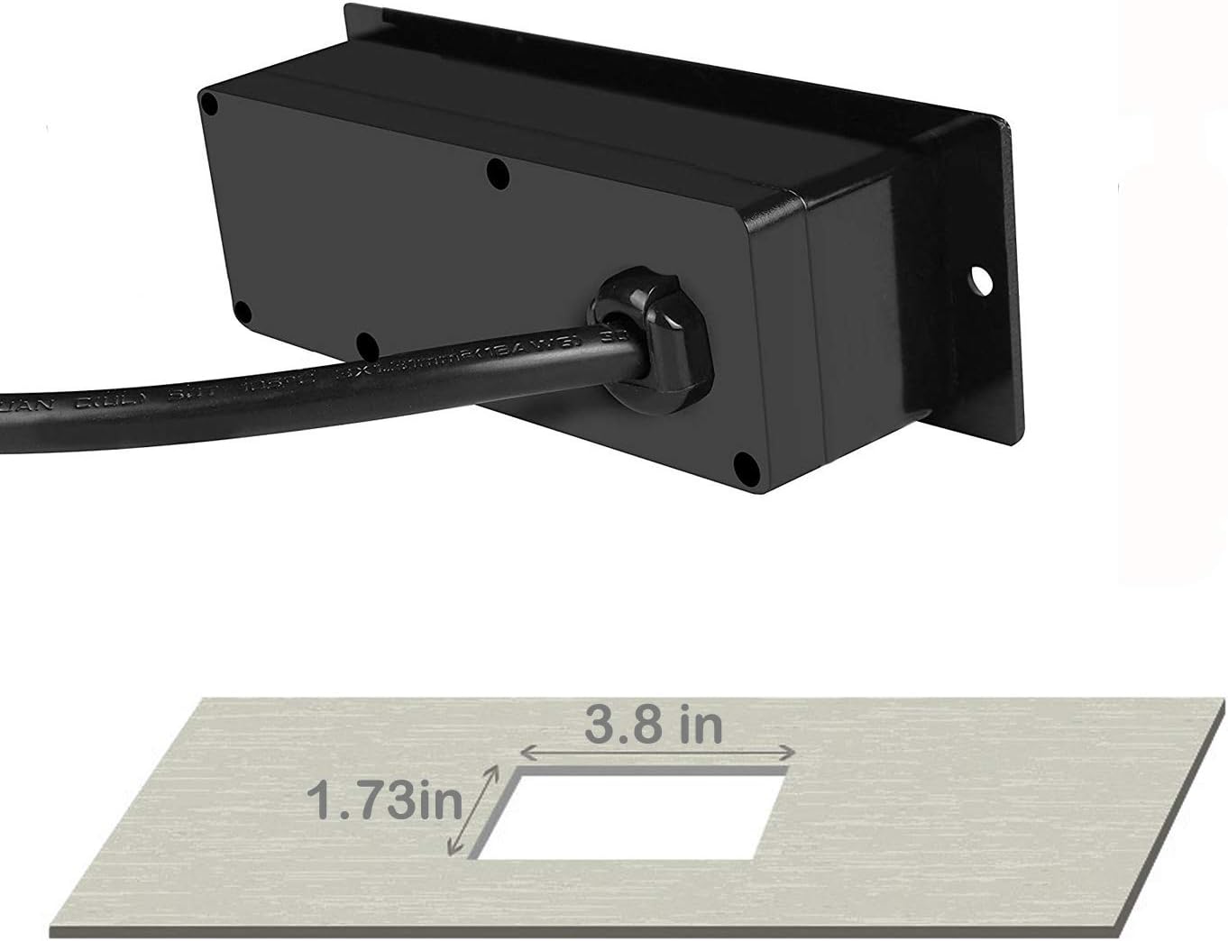 Conference Recessed Power Strip Socket 9.8Ft Cord, Desktop Power Grommet Power Strip with 2-Outlet & 2 USB Ports - - 