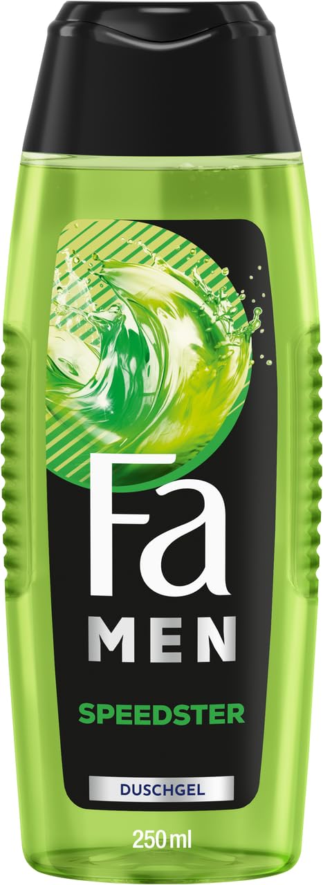 FA Shower Gel Men Speedster with Taurine (1 x 250 ml) 2-in-1 Formula for Body & Hair, Activate Your Body, Mind & Senses with the Refreshing Fragrance of Citrus & Lemongrass