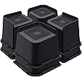 ANNKUT Bed Risers 4 Inch Heavy Duty, Furniture Risers for Bed Desk Table Sofa Couch，Oversized Bed Lifts Risers, Support up to 5000 Lbs(8 Pack Black)