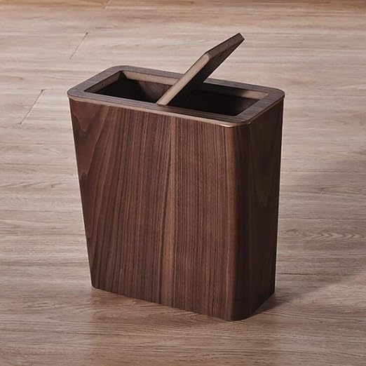 ZZFF Wood Trash Can Wastebasket,Household Bathroom Living