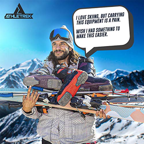 Athletrek Ski Boot & Snowboard Boot Carrier Straps Adjustable Easy Carry Strap for Adult