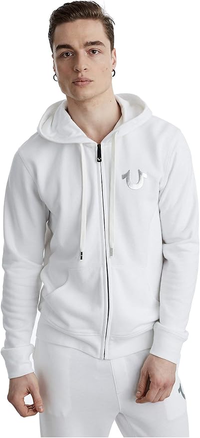 metallic double puff mens hoodie