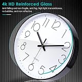 jomparis 12 inch Modern Wall Clock Silent Battery Operated Quartz Black view 8