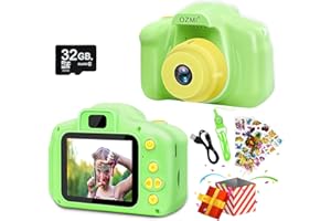 OZMI Kids Camera Gift for 3-9 Year Old Boys, Kids Selfie Camera Compact for Child Little Hands, Smooth Shape Toddler Camera, Best Christmas Birthday Gift for 3 4 5 6 7 8 9 Year Old Boys with 32GB Card