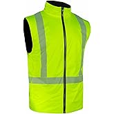 FONIRRA High Visibility Vest for Men Waterproof,ANSI Class 2 Hi Vis Fleece Vest for Outdoor,Lightweight