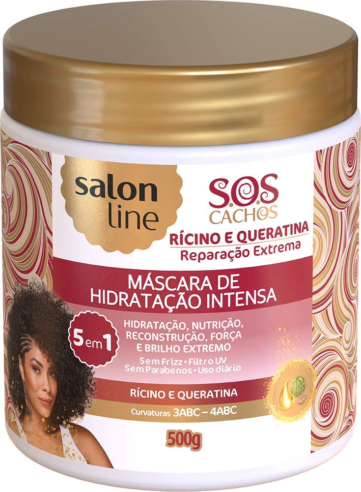 Linha Tratamento Sos Cachos Salon Line Mascara Tratamento Profundo Ricino E Queratina Reparacao Extrema 5 Em