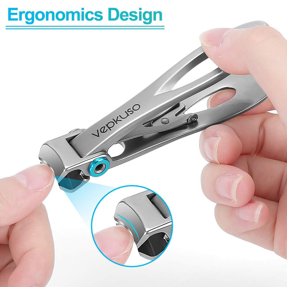 Thick Toenail Clipper – Vepkuso Wide Jaw Opening Oversized Stainless Steel Toenail Cutter with Nail File For Thick Nail, Extra Large Fingernail Toenail Trimmer for Men&Women : Beauty