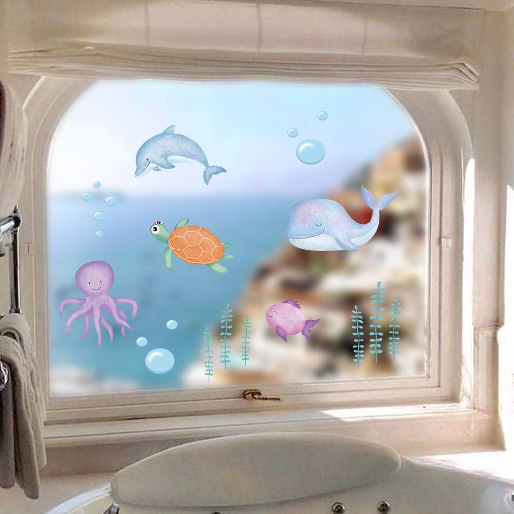 ufengke Under The Sea Kids Wall Stickers Marine Fish Seaweed Wall Decals Art Decor for Nursery Children Bedroom - Image 3