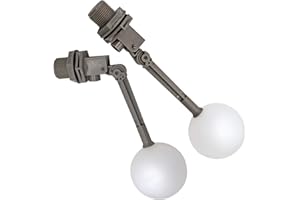 MACGOAL 2 Pieces 1 Inch Water Float Valve with Adjustable Arm Automatic Fill Float Ball Valve for Livestock Water Tank Fountains