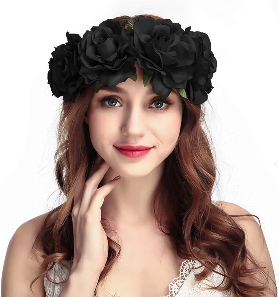 Day Of The Dead Headband Halloween Floral Headband Wedding Rose Flower Crown